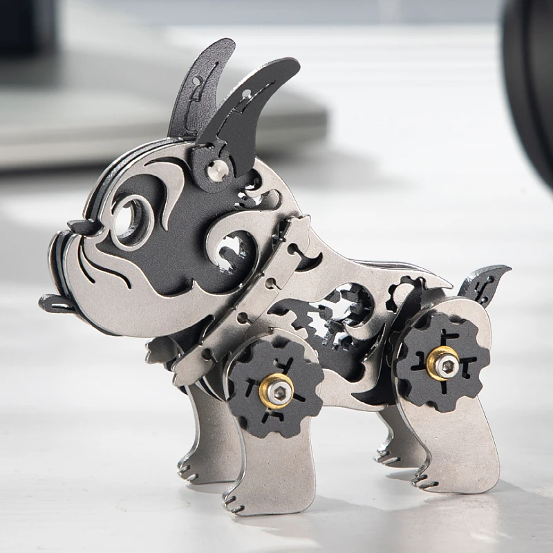 

MOKR Bulldog 3D Metal Puzzle Children's Toy DIY handcrafted model Christmas Birthday Gift Education and training