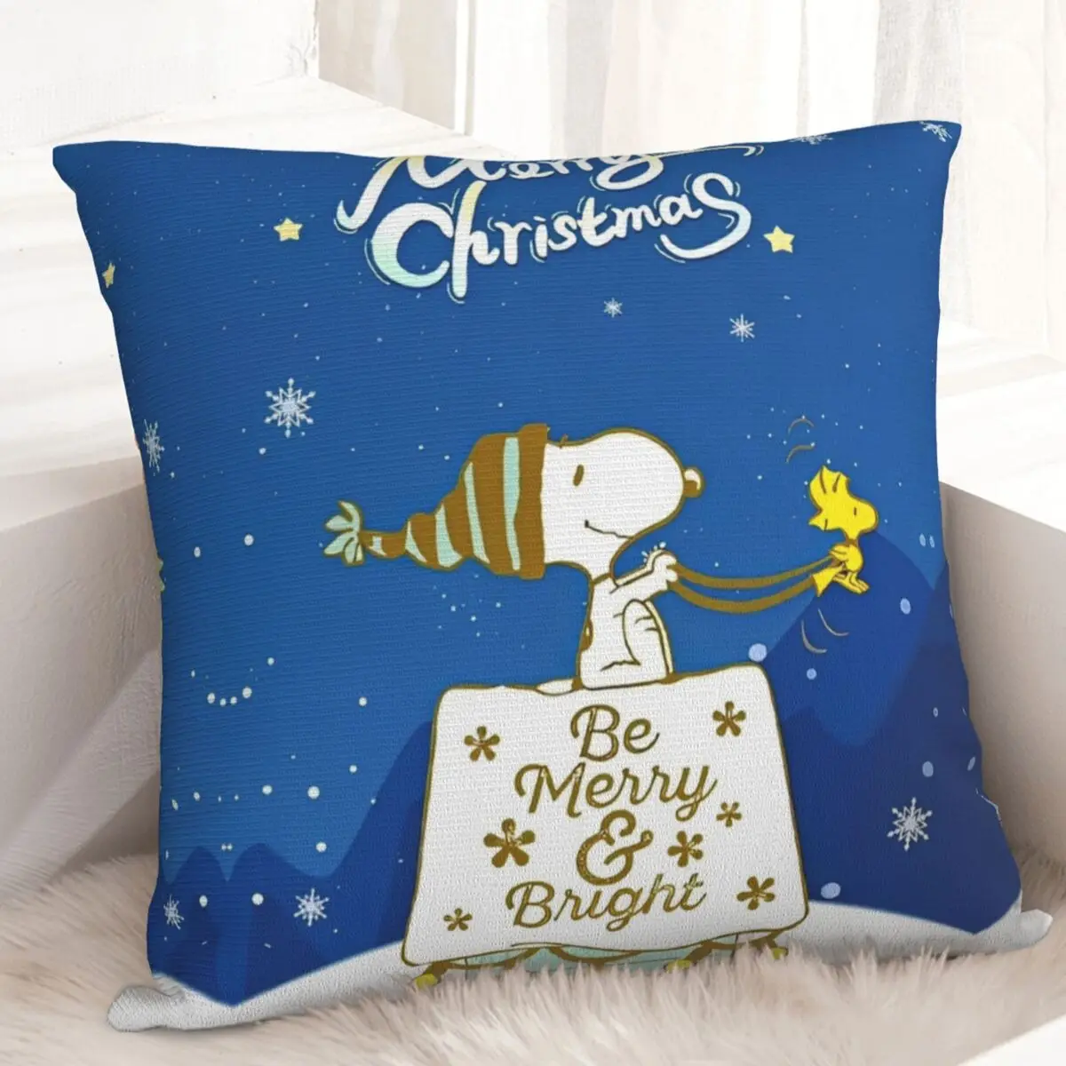 Good Night Snoopy Cartoon Pillow Case Cushion Cover Square Design Pillow Cover Morden Pillowcases For Sofa Home Decoration