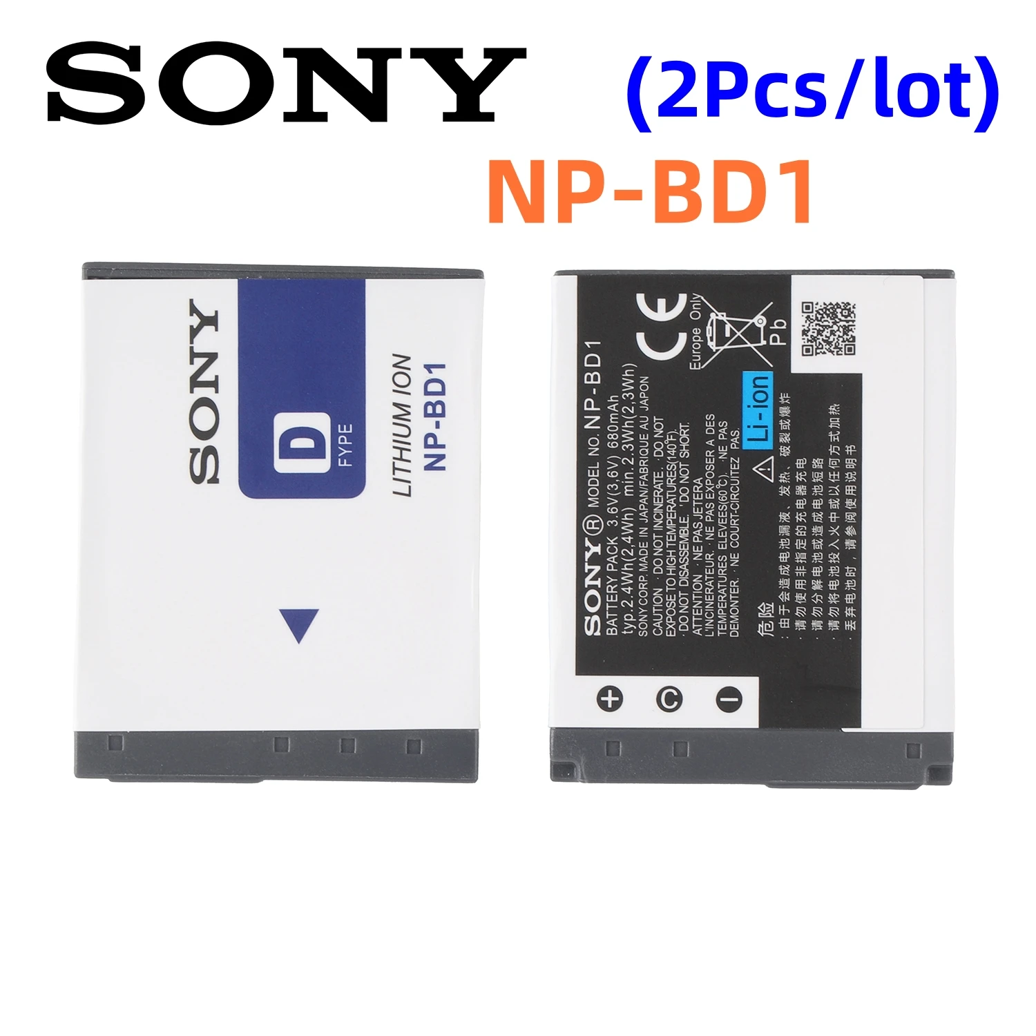 2pcs/lot Original NP-BD1 NP BD1 Battery for Sony Cybershot DSC-T2 DSC-G3 DSC-T70 DSC-T75 DSC-T77 DSC-T200 DSC-T300 DSC-T500