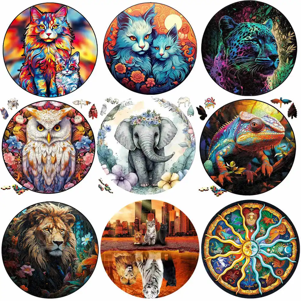 

Деревянные головоломки для взрослых и детей, головоломки с животными «сделай сам», со сложным адом, образовательный тренажер для мозга, семейная интерактивная игра