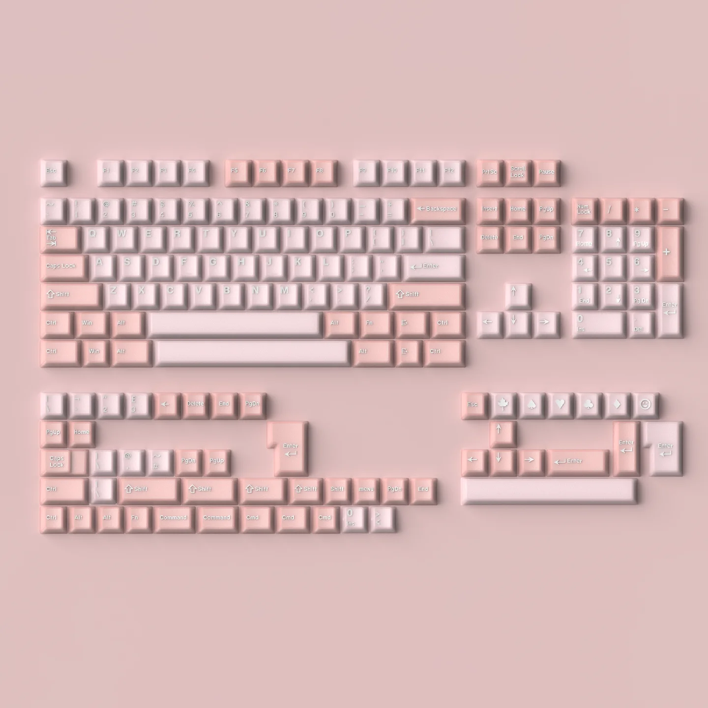 164 Keys Sakura Keycaps Pink Transparent PBT PC Double Shot Cherry Height for Mechanical Keyboard AULA F75 Ajazz Ak820 Pro Game