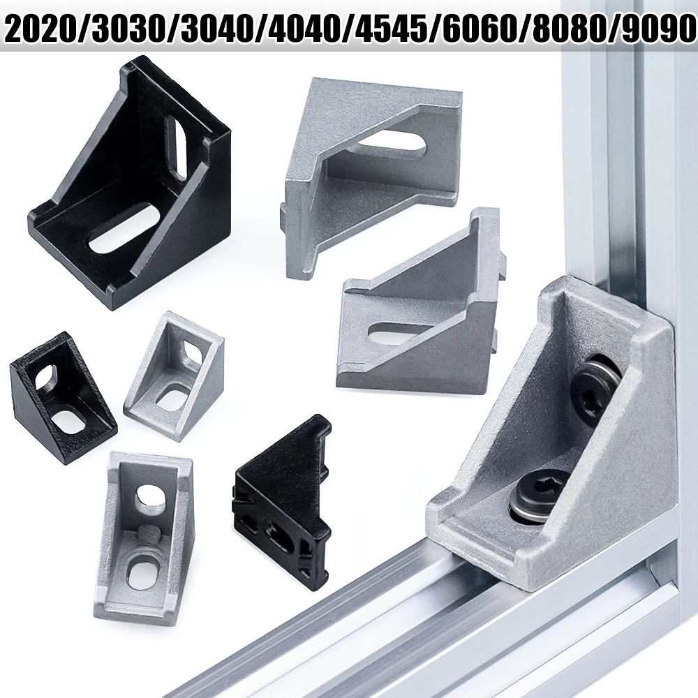 2/4/10/20Pcs Cast Corner Bracket Fittings Angle Connector 2020 2028 2430 3030 4040 4545 6060 for V-Slot T-Slot Aluminium Profile