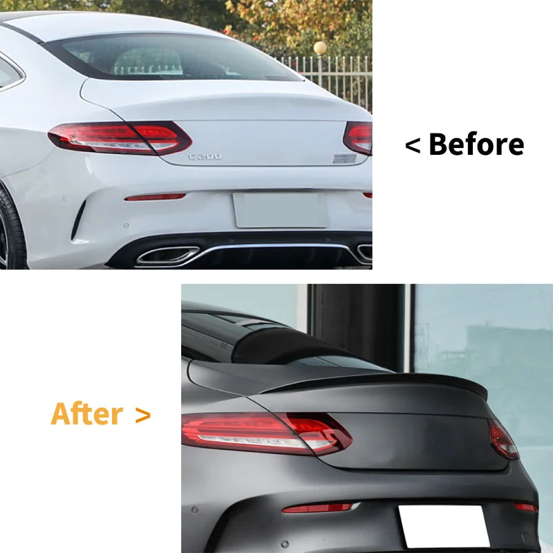 For Mercedes Benz C Class W205 C205 C43 C63 C180 C200 C300 C350 AMG Coupe 2015-2021 Rear Car Spoiler Wing Trunk Splitter Lip