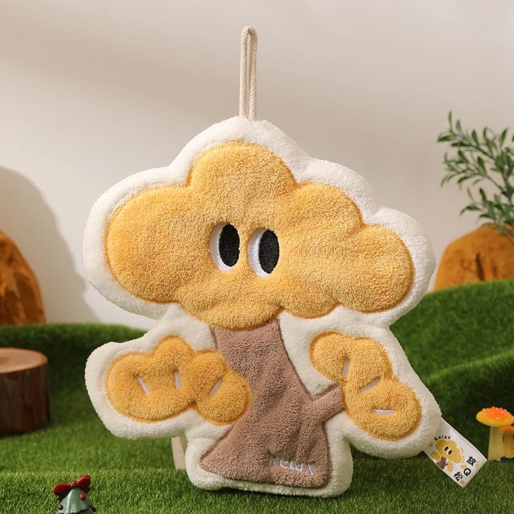 Coral Velvet Hanging Hand Towel Wall-mounted Strong Water Absorption Wiping Towel Creative Cartoon Bathroom Toilet Handkerchief