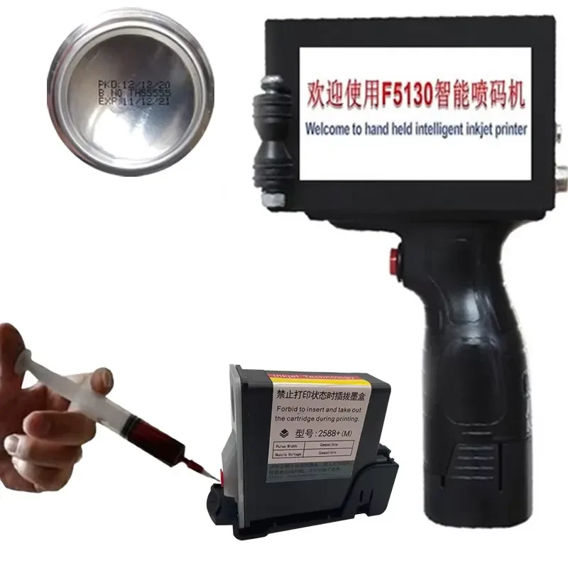 Yaomatec Portable Handheld Inkjet Printer for Paper with Refillable Fast-Dry Ink Cartridge and QR Code Printing