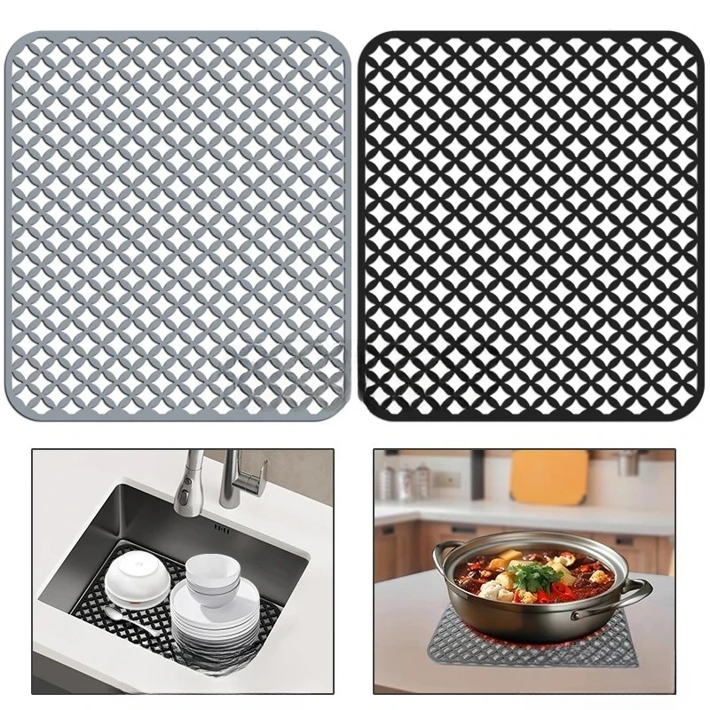 

Защитные приспособления для нижней части кухонной раковины, силиконовый коврик для раковины, термостойкий нескользящий подходит для посудомоечной машины. Кухонные аксессуары