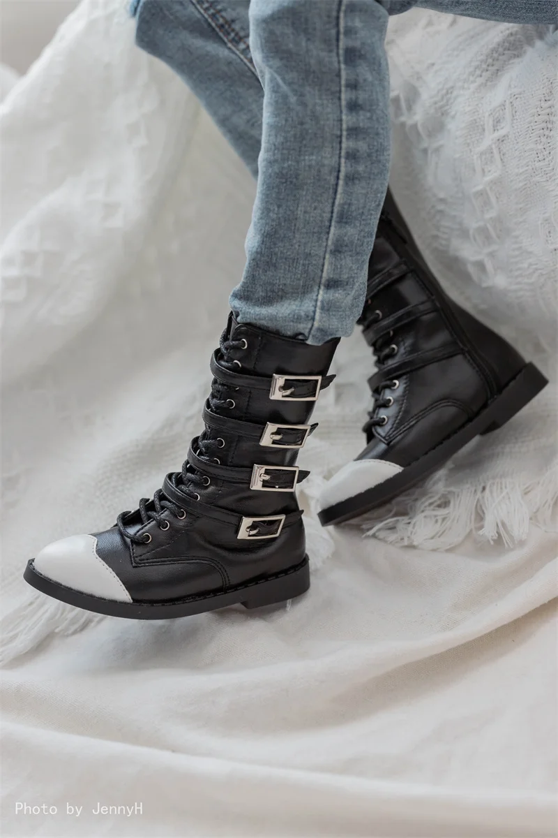 

Square Buckle Soft Leather Pointed-toe Multi-buckle High Boots Handsome 1/3 68 70cm 75cm Spot Inventory BJD/SD Doll Accessories