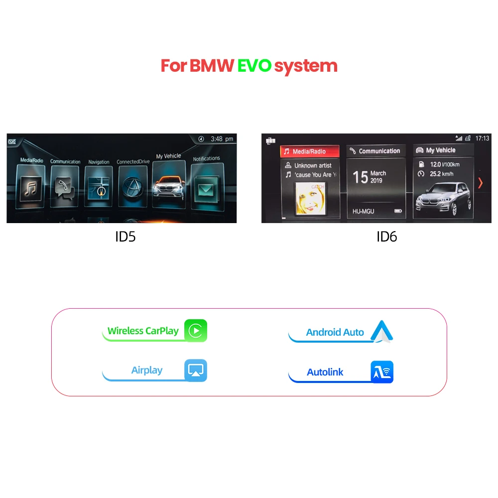 Bonroad drahtloses carplay android auto modul für bmw f48 f88 f15 f85 f16 nbt evo system mit bluetooth spiegel link navigation