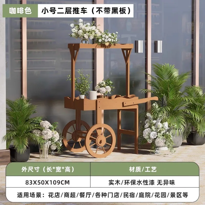 ヨーロッパ風木製フラワースタンド、フラワールーム、屋外用、多層式、床から天井まで、ショッピングモールの装飾品