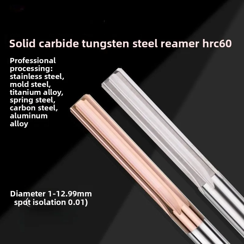Imported Tungsten Steel Straight Flute Reamer H7 High‑Precision Extended Reamer For Stainless Steel Titanium Alloy