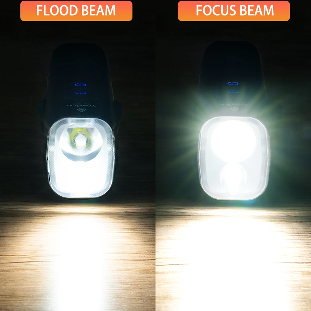 TOWILD DLite1800 Bicycle Lights 2100LM Focus/Flood Beam Dual Light Source Smart LED Bike Front Light IPX6 Mtb Cycling Headlights