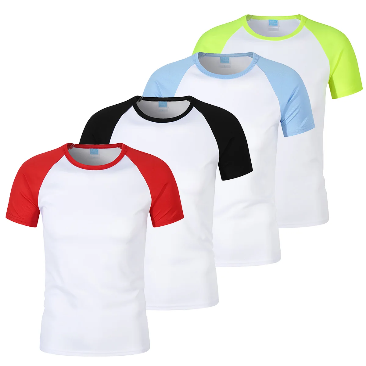 Men's Quick Drying T-shirt Polyester Nound Neck Short Sleeved Shirt Top Spring Summer Couple Team Work Clothing
