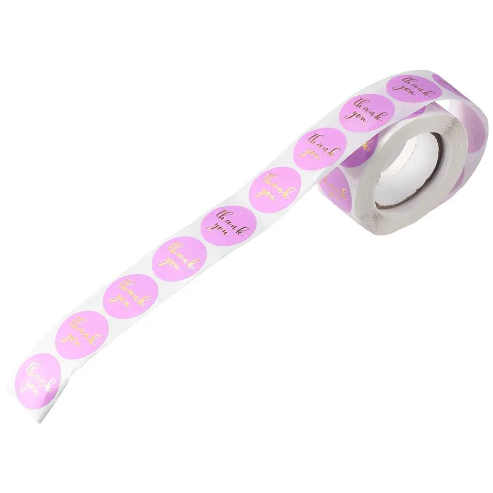 

500 Pcs Gold Font 500 Pcs Stickers Purple Round Label Stickers 1in Label Roll Weddings