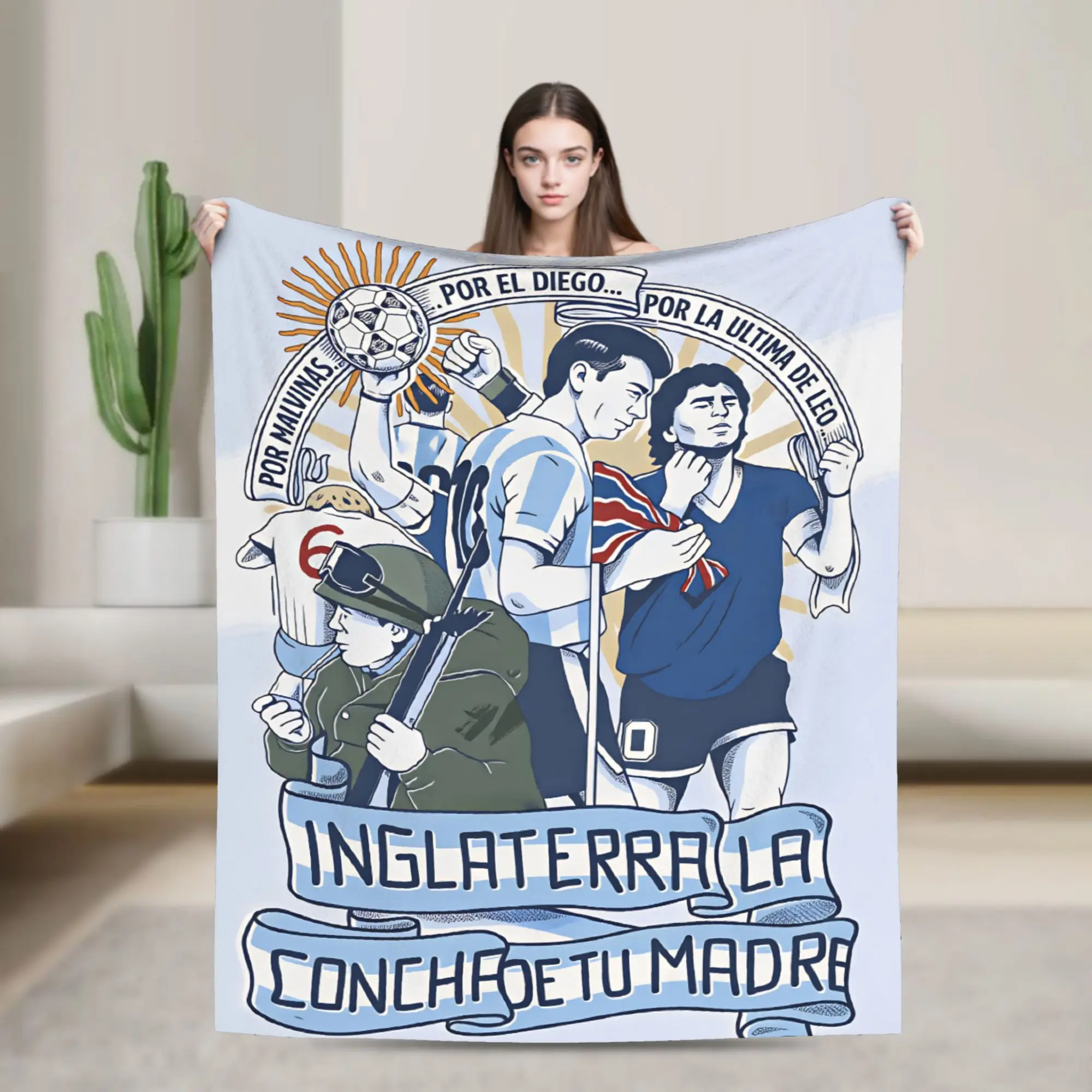 Soft Blankets Picnic Las Malvinas Son Argentinas Throw Blanket  Flannel Bedspread For Outdoor Pattern Sofa Bed Cover