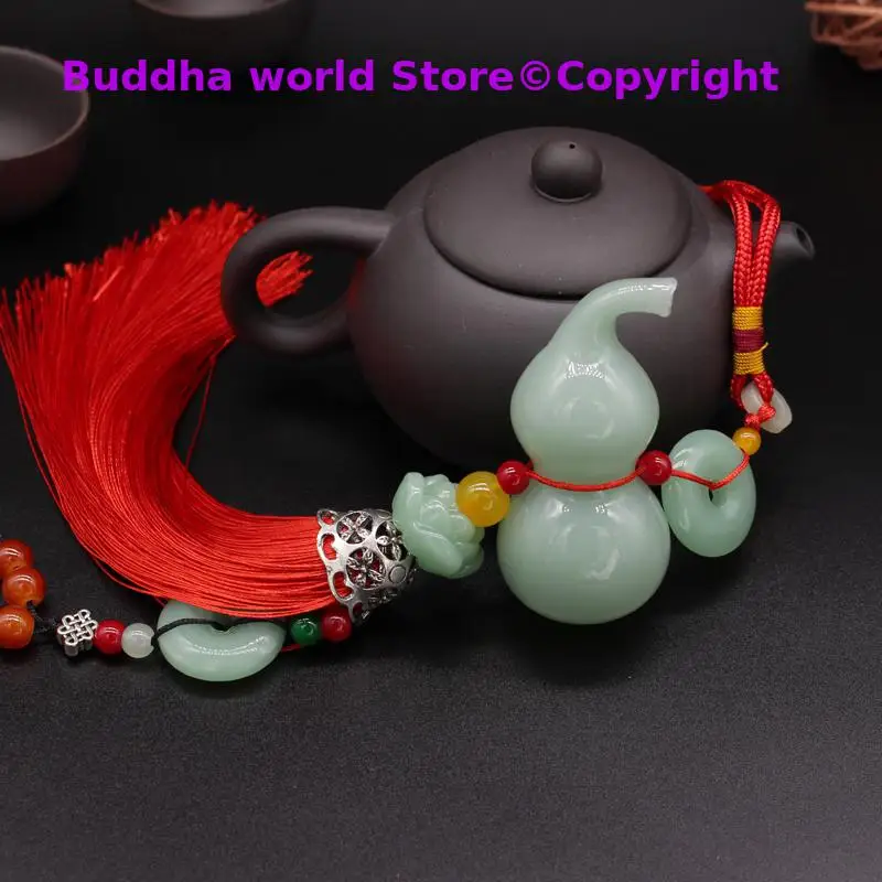 

HOME WALL CAR pocket travel Buddhist Exorcise evil spirits efficacious talisman Auspicious jade gourd FENG SHUI hanging talisman