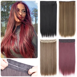 Synthetic Natural Wavy No Clip Invisible Line Hair Extensions Mixed Color Blonde Black Artificial False Hair Piece For Women