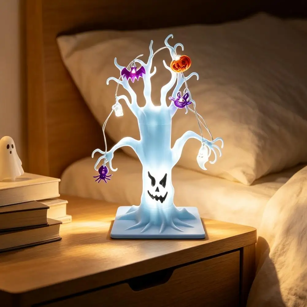 Halloween Tabletop Decorations Light Up Ghost Tree for Party Halloween Spooky Dead Tree Tabletop Decor Ghost Face Haunted Tree