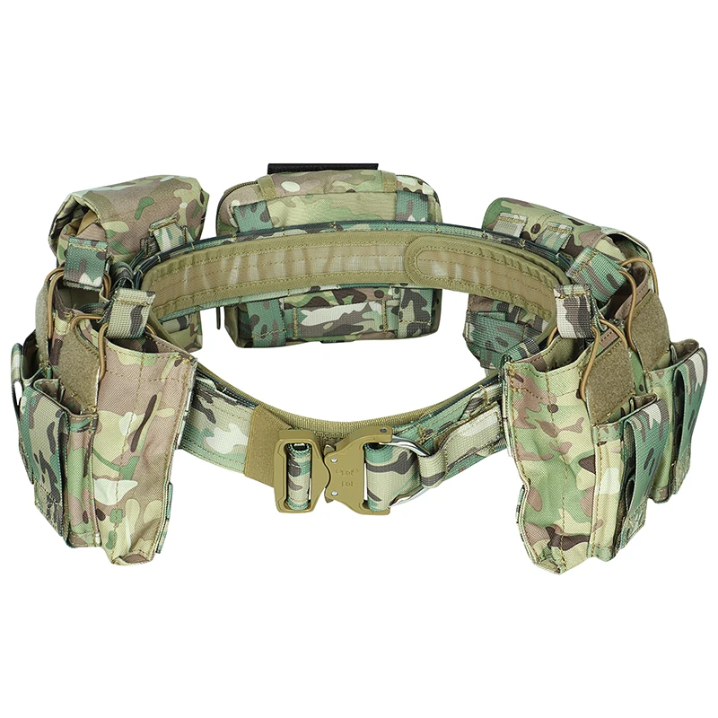 ARTEX Tactical MOLLE Belt Set with Pouches Utility Waist Belt Outdoor Training Gear Airsoft Hunting Equipment Adjustable Belt