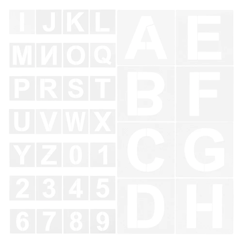 

72Pcs Easy Alignment Letter Number Stencils for Spray Painting Crafting Scrapbooking Art Projects 3 Inch English Letter Stencils