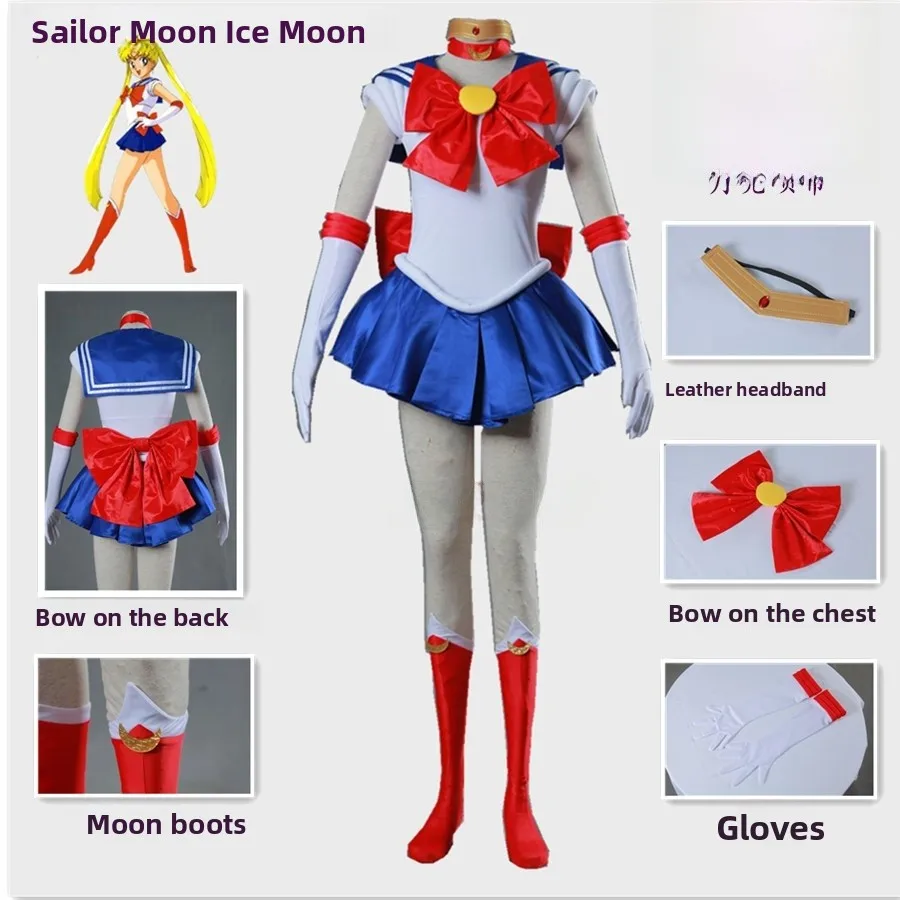 Kostium na Halloween Usagi Tsukino Sailor Moon Cosplay Odzież Damska Anime Water Ice Moon Play Strój z Tkaniny Nylonowej