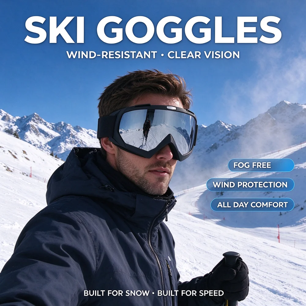 Anti-Fog Ski Goggles Motorcycle Riding Goggles Winter Snowboard Skiing Glasses Outdoor Sport Windproof Ski Mask Off Road Goggles