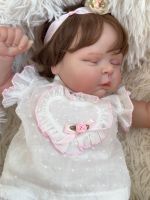 NPK 50CM Soft Body Reborn Baby Girl Peaches Doll with 3D Skin Multiple Layers Painting with Visible Veins Soft Touch Doll