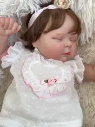 NPK 50CM Soft Body Reborn Baby Girl Peaches Doll with 3D Skin Multiple Layers Painting with Visible Veins Soft Touch Doll