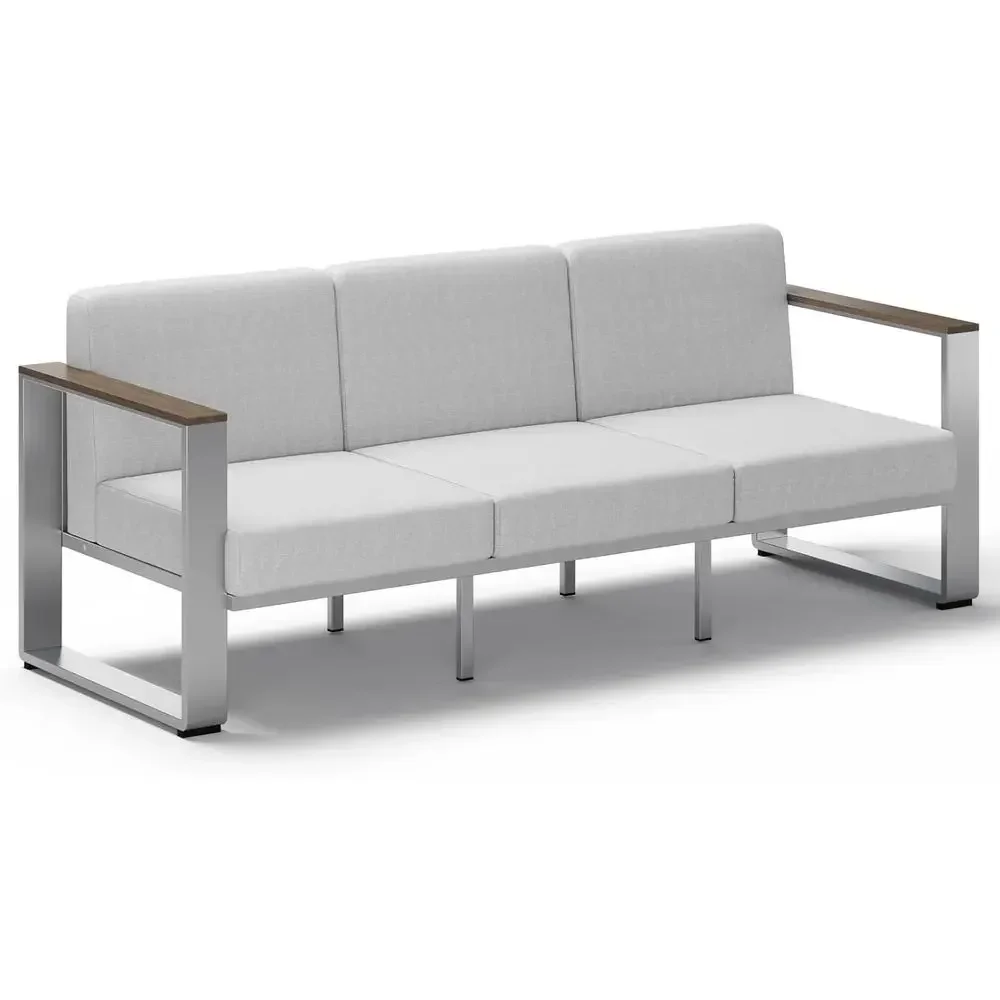 Outdoor 3-Seat Soa, ern Patio Patio urniture with Wide Seat and Thick Cushions, All-Weather Oversized Couch or Deck, Porch