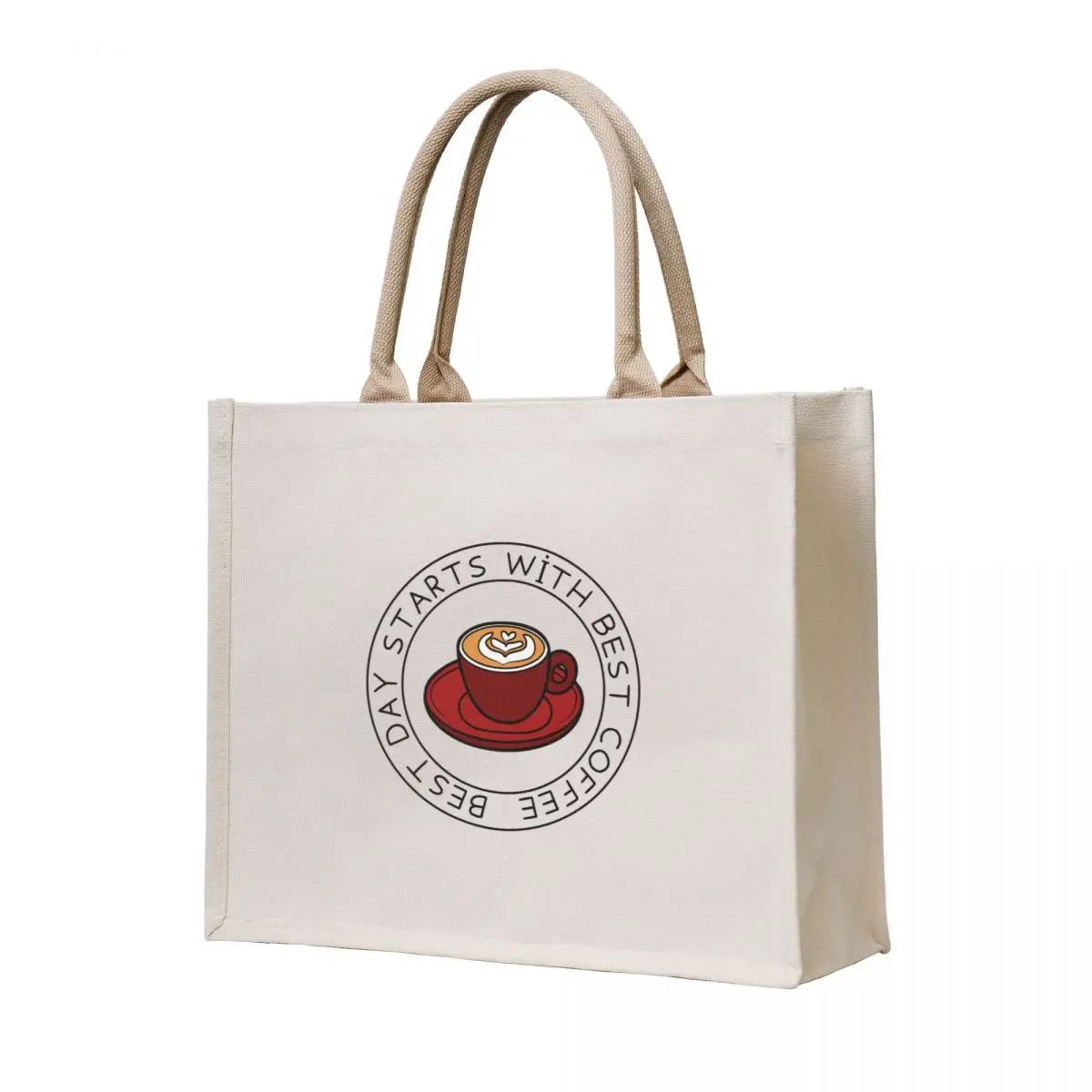 

Best Day Starts with best Coffee Tote Bag canvas tote bags Woman shopper bag Big bag
