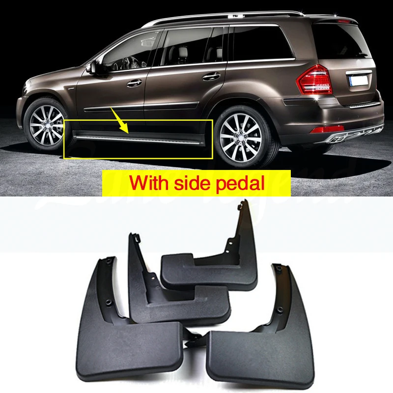 Set Molded Mud Flap Flaps For Benz GL Class X164 GL450 GL350 2007-2012 Mudflaps Splash Guards 2011 2010 2009 2008 Accessories