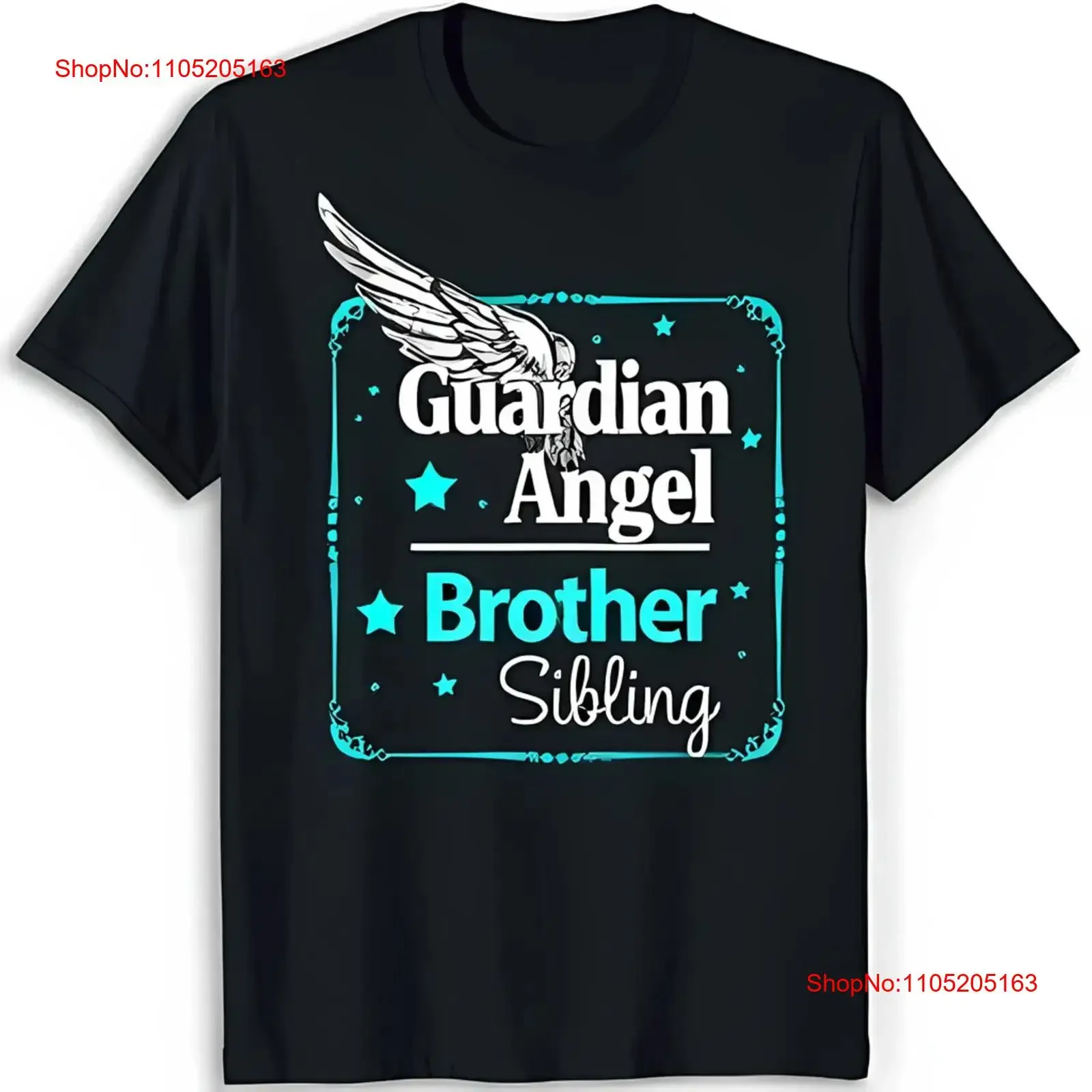 

Stylish Black T Shirt with White 'Guardian Brother Sibling' Text vintage Washed Top For Everyday Wear Soft fashion streetwear