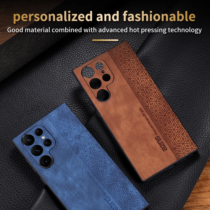 For Samsung Galaxy S24 23 22 21 20 Plus Ultra A13 14 23 33 53 73 5g Luxury Leather Business Elite Shock proof Cell Phone Case