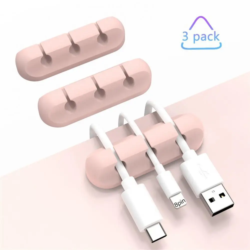 Silicone USB Cable Organizer Cable Winder Desktop Tidy Management Clips Cable Holder for Mouse Headphone Wire Organizer