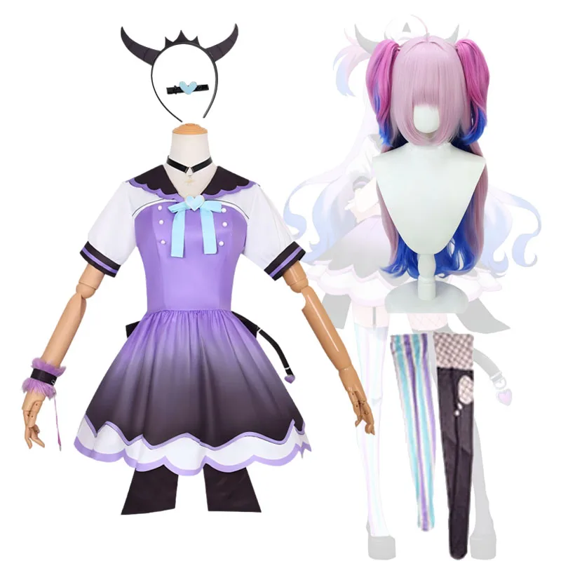 Costume de cosplay NGO Purple Lollipop, robe NeedyGirl Overdose Anime, tenue de scène pour femme, taille adulte, Karamazov Team Leader.