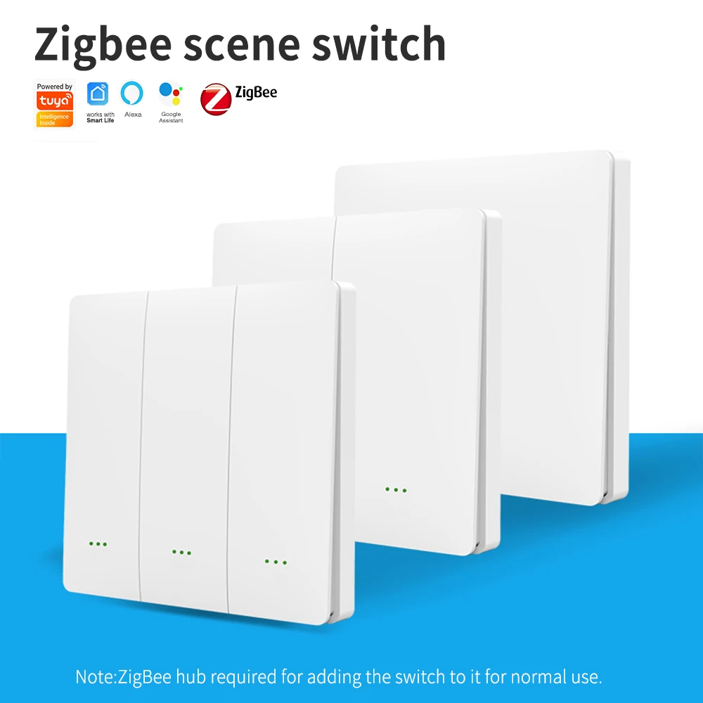 Smart Home Control Tool,Zigbee Wireless Scene Switch, Push Button Controller, Multi-function Scene Settings for Tuya Devices