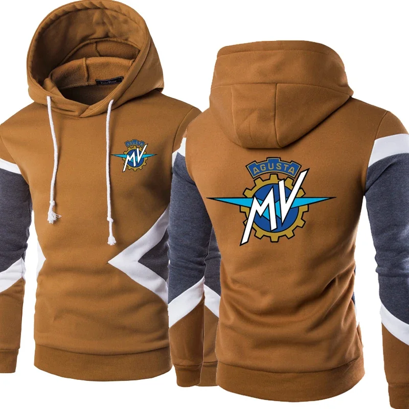 MV Agusta-Hoodies de algodão de manga comprida masculino, pulôver casual, moletons patchwork, primavera, outono, nova moda, 2022