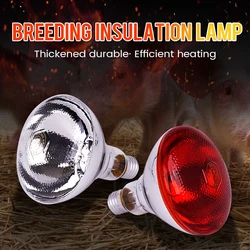 220V Heating Light Bulb Poultry Reptile Plant Amphibian Heating Lamp Livestock Infrared Insulation Heating 100W/150W/200W/250W