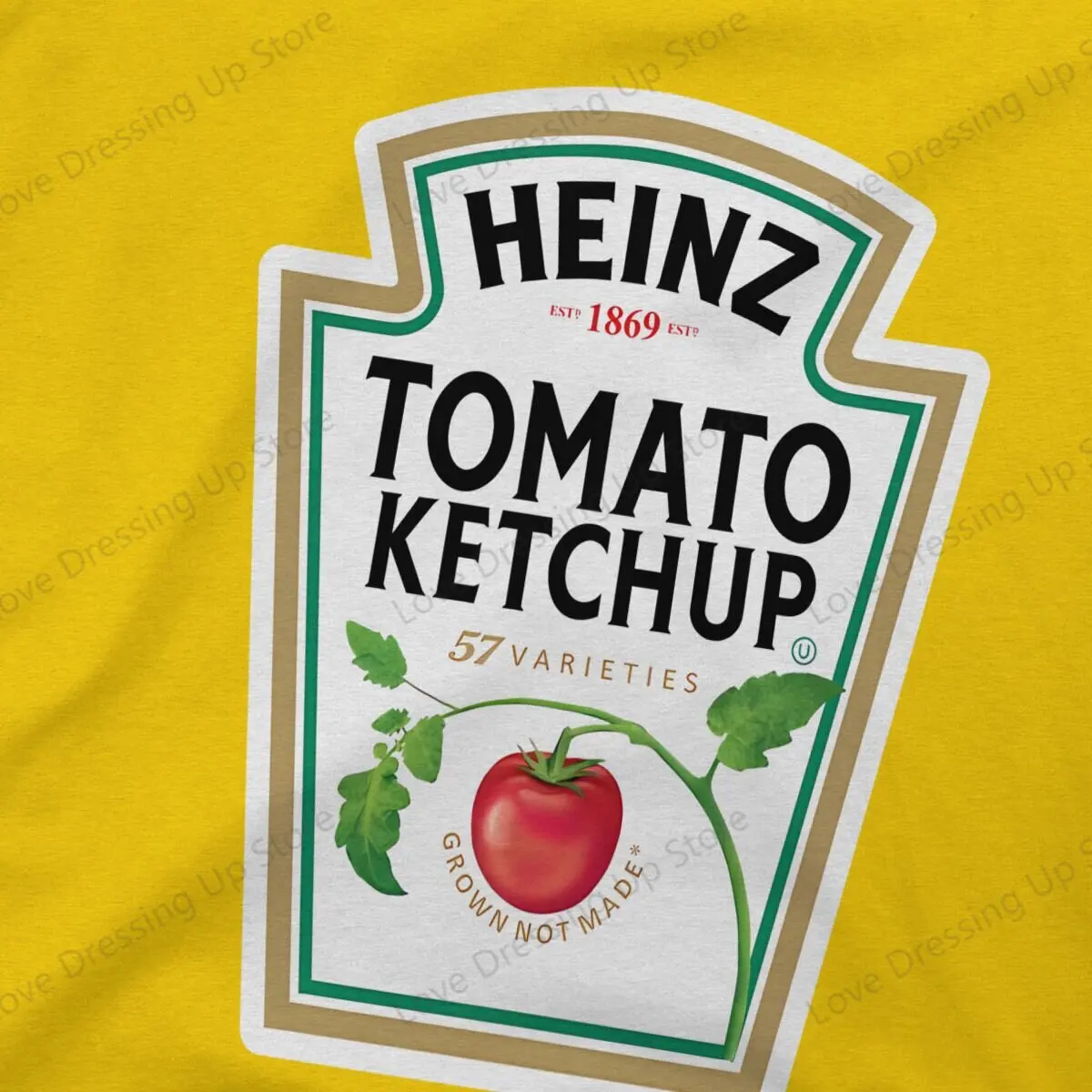 100% Cotton T-shirt  Men's t-shirt Heinz Tomato Ketchup Summer Breathable Street Short Sleeve Top S-6XL