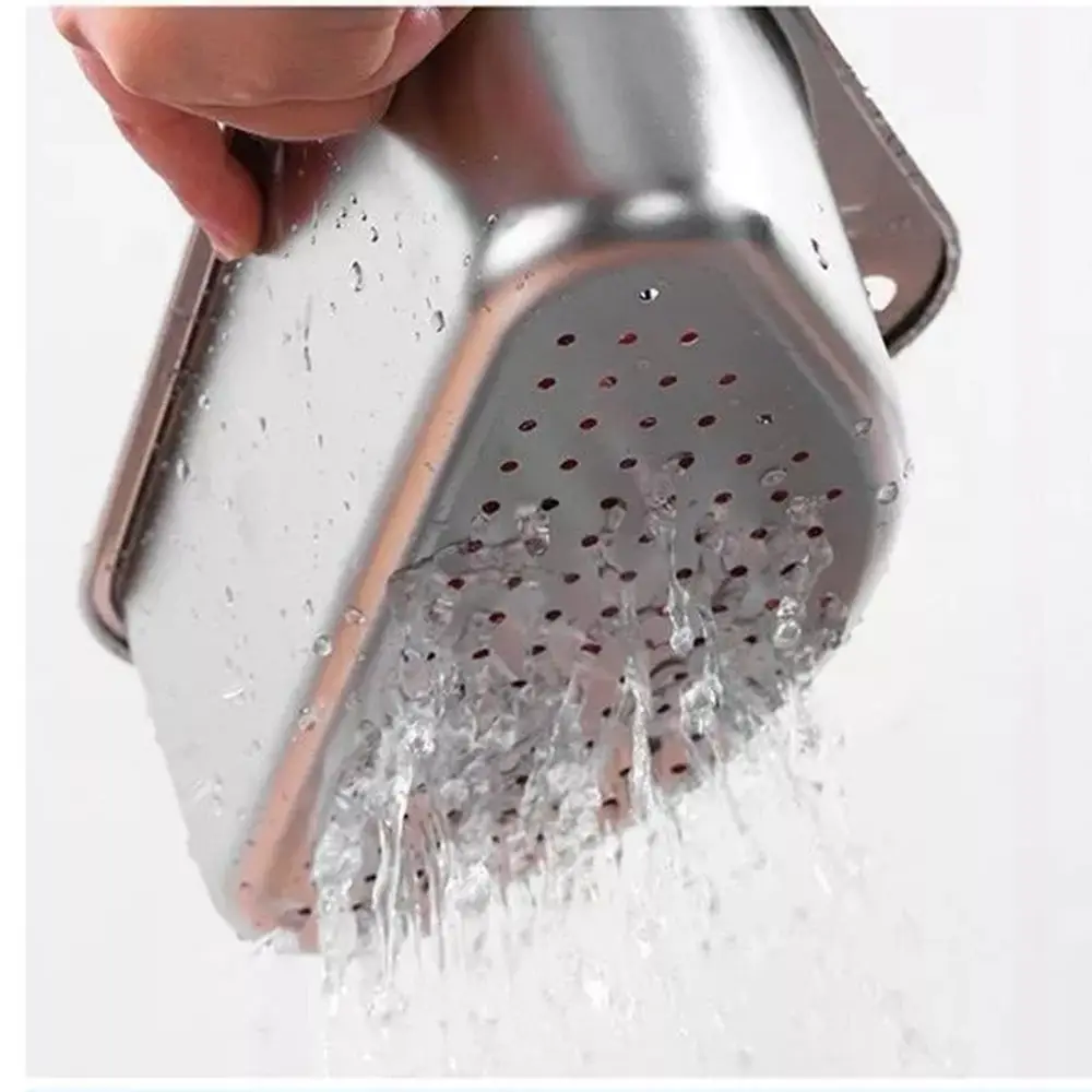 

Stainless Steel Material Stainless Steel Sink Drain Basket Corner Strainer Design Triangle Shape Kitchen Sink Filter