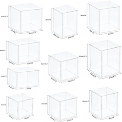 10-15-20-30-35-40cm Transparent Acrylic Display Box Diy Doll Car Model Blind Box Toy Dustproof Cabinet Can Be Customized Size