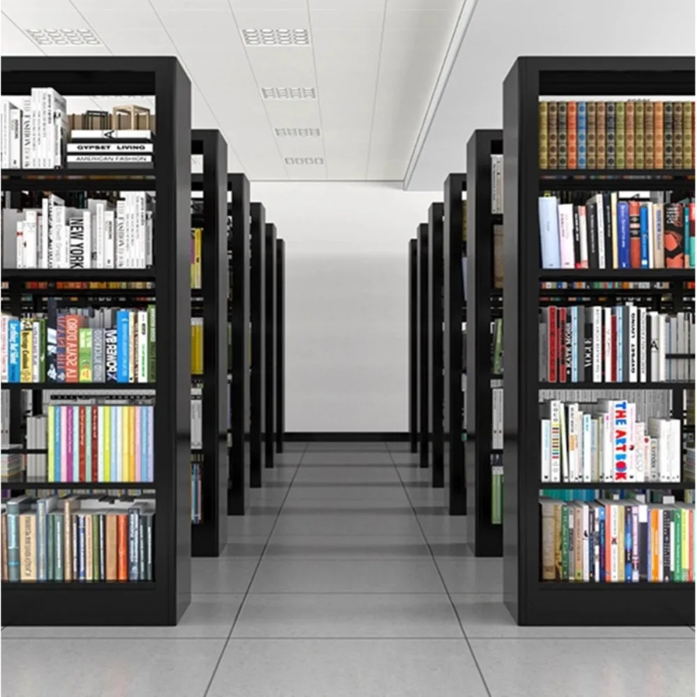 Steel bookshelf School library combination Floor-to-ceiling bookshelf Study shelf Reading room shelf