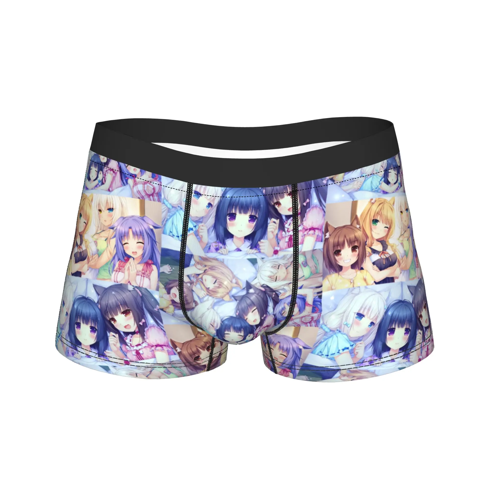 

Men Kawaii Nekopara Anime Catgirls Underwear Funny Boxer Briefs Shorts Panties Male Soft Underpants S-XXL