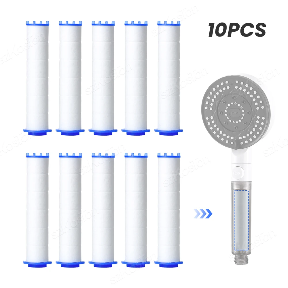 Filtro de ducha de 10 piezas de repuesto para sujetar cabezal de ducha, filtro de agua de alta salida para eliminar fluoruro de cloro y duro