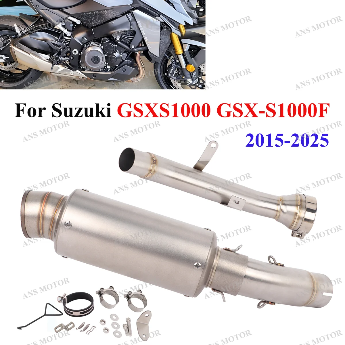 

For Suzuki GSXS1000 GSX-S1000F KATANA 1000 2015-2025 Motorcycle Exhaust Stainless Slip On Escape System GSXS1000 Exhaust