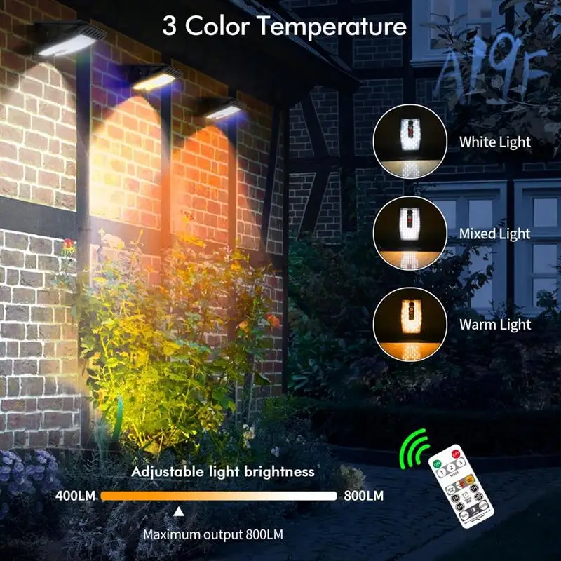 

A19F-2 Pack Leds Solar Powered Light Solar Lights Motion Sensor Lights Outdoor Waterproof For Gutters Fence Garage Camping Yard