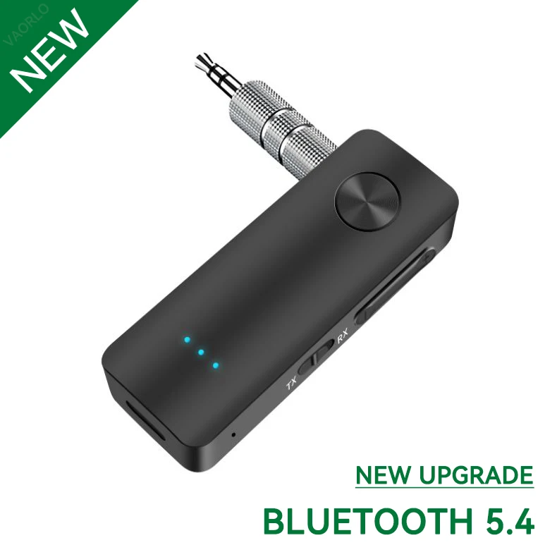 2-In-1 Draadloze Audio Adapter Bluetooth 5.4 Ontvanger Zender 3.5Mm Aux Lossless Geluid Mic Voor Auto Speaker Tv Pc Vliegtuig