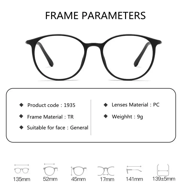 Ultraleichte TR90 Runde Fassung Progressive Multifokal-Lesebrille für Männer und Frauen Anti-Blaulicht Alterssichtbrille Runde Brillenfassung – Detail 7