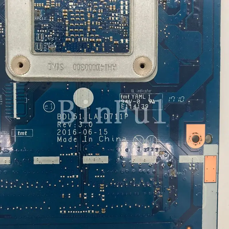 Placa base BDL51 para ordenador portátil 15-BA 15Z-BA, 854961-601, 854961-501, 854961-001, de alta calidad, con LA-D711P, CPU, prueba completa 100%