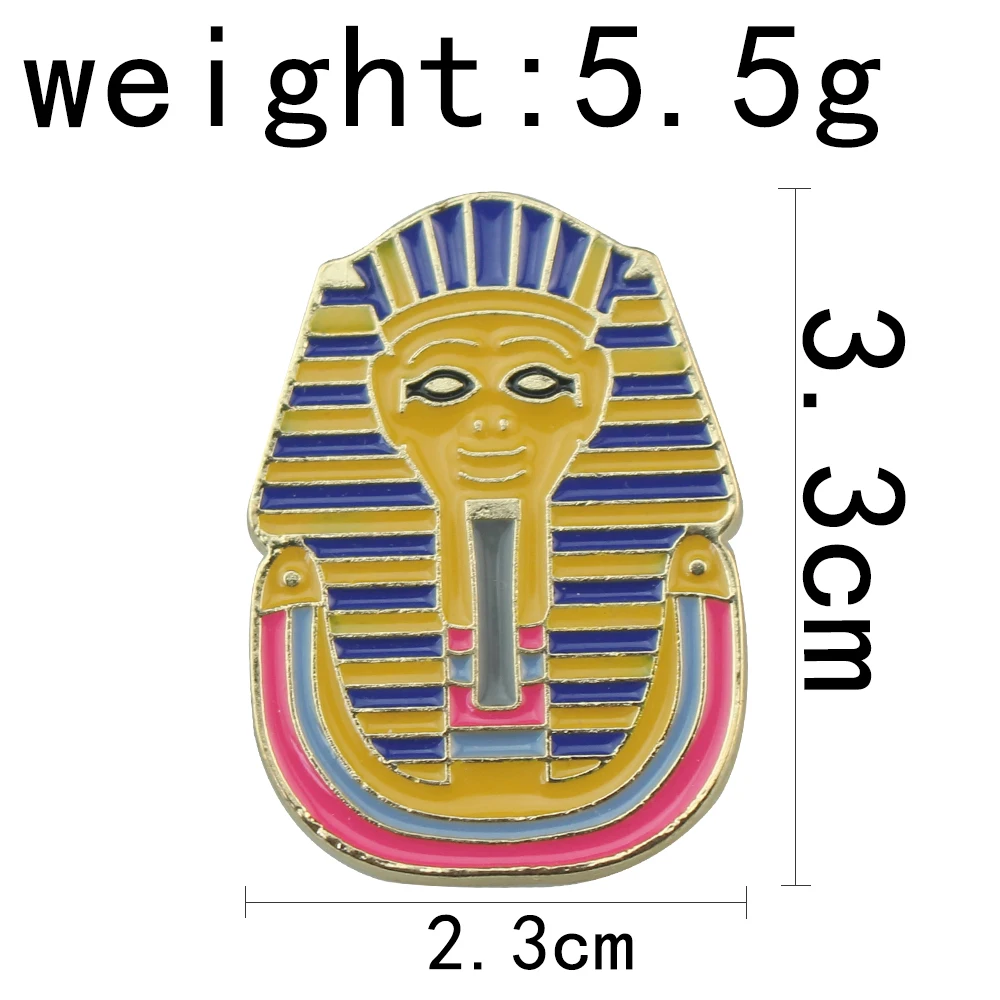 Personality Creative Cute Cartoon Egyptian Pharaoh Mummy Cross Brooch Dress Accessories