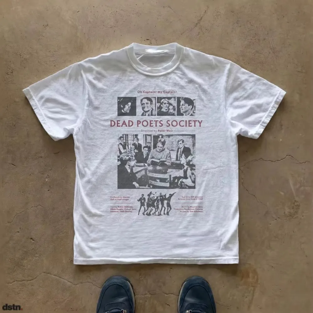 Dead Poets Society Robin Williams 1989 Classic Movie Graphic T-Shirt Cotton Men Women Streetwear Tee